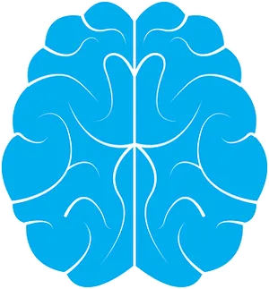 Stylized Blue Brain Graphic PNG image