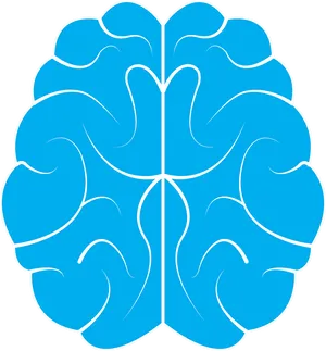 Stylized Blue Brain Illustration PNG image
