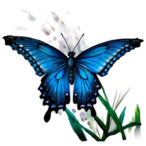 Stylized Blue Butterflies PNG Cei PNG
