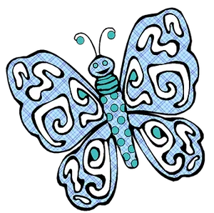 Stylized Blue Butterfly Illustration