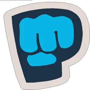 Stylized Blue Fist Icon PNG image