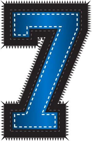 Stylized Blue Number7 PNG image