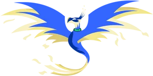 Stylized Blue Phoenix Art PNG