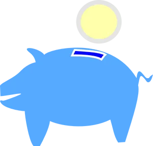 Stylized Blue Piggy Bank Illustration