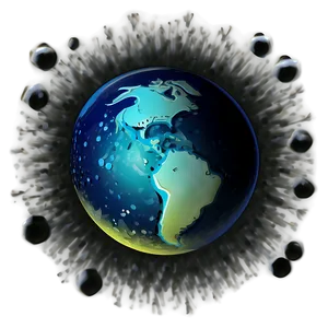 Stylized Blue Planet Sketch PNG 06292024 PNG