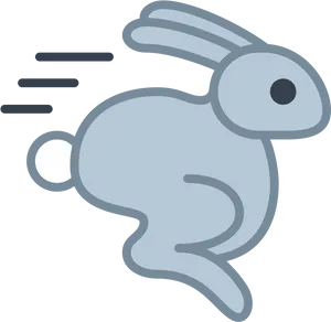 Stylized Blue Rabbit Graphic PNG image