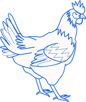 Stylized Blue Rooster Illustration