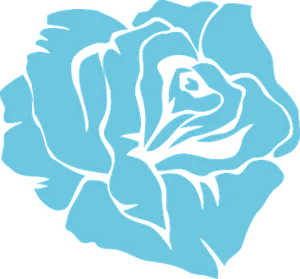 Stylized Blue Rose Graphic