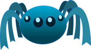 Stylized Blue Spider Cartoon PNG image