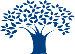 Stylized Blue Tree Graphic