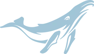 Stylized Blue Whale Clipart PNG image