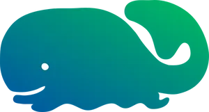 Stylized Blue Whale Graphic PNG image