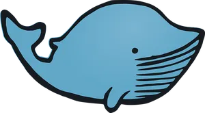 Stylized Blue Whale Illustration PNG image