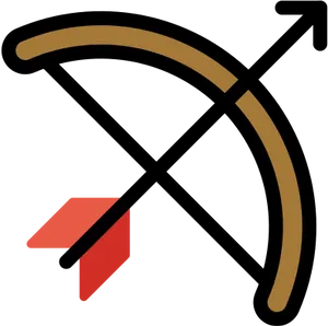 Stylized Bowand Arrow Icon PNG image