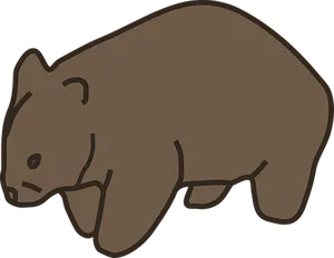 Stylized Brown Bear Illustration