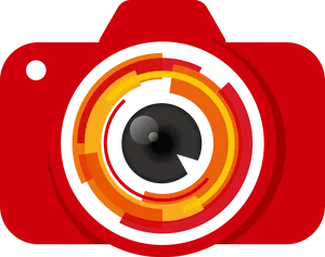 Stylized Camera Lens Graphic PNG image