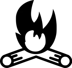 Stylized Campfire Icon PNG image