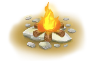 Stylized Campfire Illustration PNG image