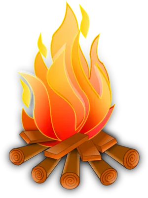 Stylized Campfire Vector Illustration PNG image