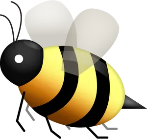 Stylized Cartoon Bee Illustration PNG image