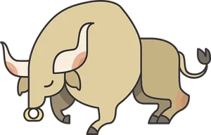 Stylized Cartoon Bull Illustration