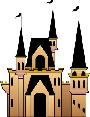 Stylized Cartoon Castle Illustration