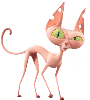 Stylized Cartoon Cat PNG image