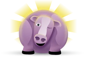 Stylized Cartoon Cow Illustration PNG image