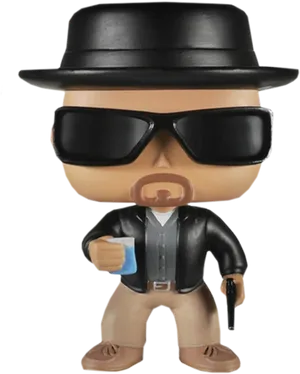 Stylized Cartoon Figurewith Hatand Sunglasses PNG image