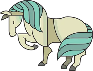Stylized Cartoon Horse Illustration