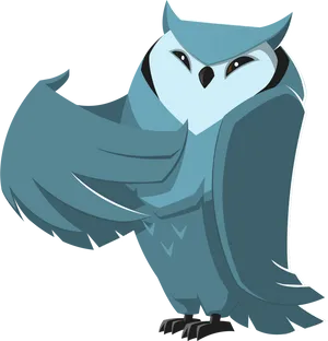Stylized Cartoon Owl Illustration PNG image