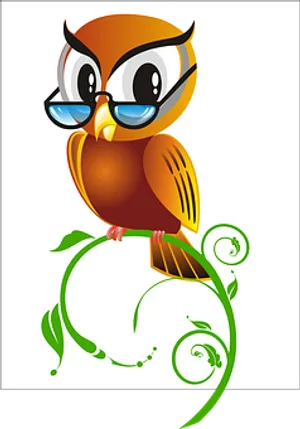 Stylized Cartoon Owlwith Glasses PNG image