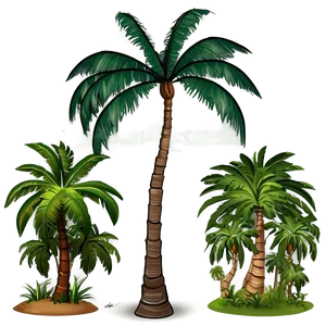 Stylized Cartoon Palm Tree PNG 06212024