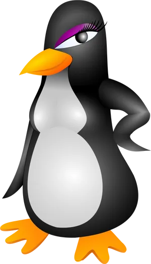 Stylized Cartoon Penguin PNG image