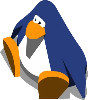 Stylized Cartoon Penguin Illustration PNG image