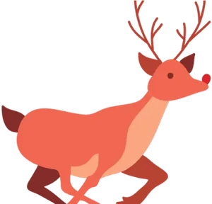 Stylized Cartoon Reindeer Illustration PNG image