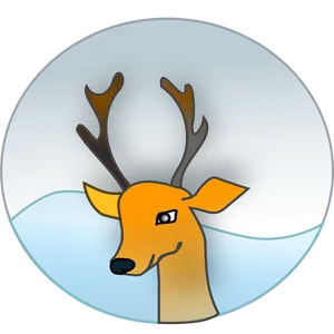 Stylized Cartoon Reindeer Portrait