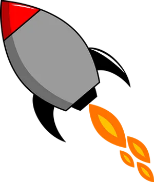 Stylized Cartoon Rocket Graphic PNG image