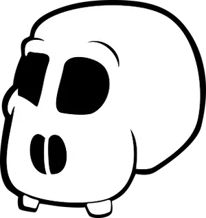 Stylized Cartoon Skull Graphic PNG image