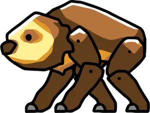 Stylized Cartoon Sloth PNG image