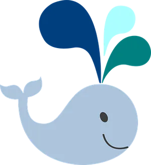 Stylized Cartoon Whale Illustration PNG image