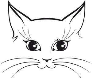 Stylized Cat Face Illustration PNG image