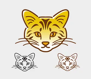 Stylized Cat Face Illustrations