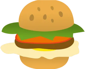 Stylized Cheeseburger Illustration PNG image