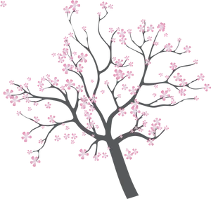 Stylized Cherry Blossom Branches PNG image