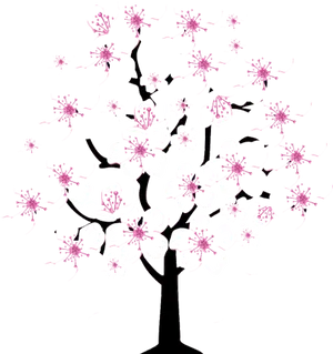 Stylized Cherry Blossom Graphic PNG image