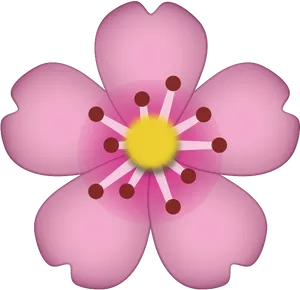 Stylized Cherry Blossom Illustration PNG image