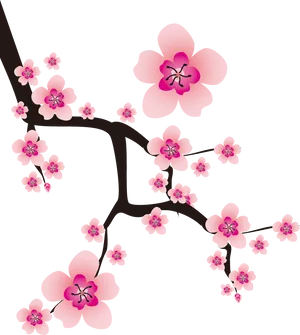 Stylized Cherry Blossoms Artwork