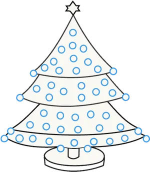 Stylized Christmas Tree Drawing