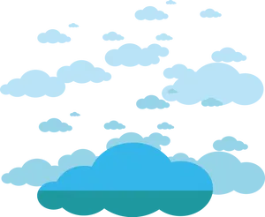 Stylized Clouds Transparent Background PNG